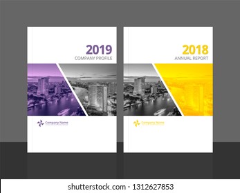 Cover design for annual report business catalog company profile brochure magazine flyer booklet poster banner. A4 landscape template element cover vector EPS-10 sample image with Gradient Mesh.
