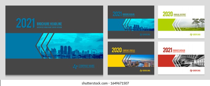 Cover design for annual report business catalog company profile brochure magazine flyer booklet poster banner. A4 landscape template element cover vector EPS-10 sample image with Gradient Mesh.