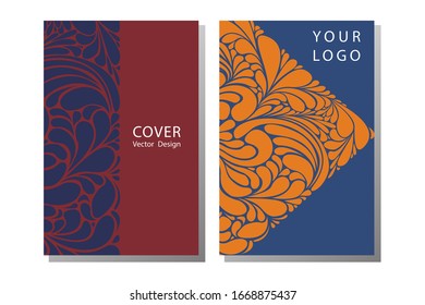 Cover design for annual report and business catalog, magazine, flyer or booklet.  Brochure template layout.  A4 cover vector EPS-10 sample image with Gradient Mesh.