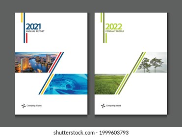 Cover design annual report business catalog company profile brochure magazine flyer booklet poster banner. A4 scale template design element cover vector.