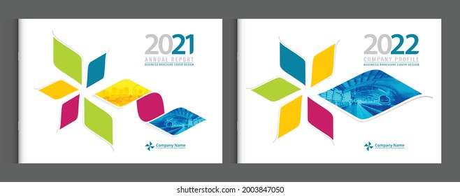 Cover Design For Annual Report Business Catalog Company Profile Brochure Magazine Flyer Booklet Poster Banner. A4 Scale Landscape Template Design Element Cover Vector.