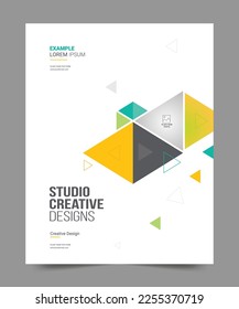 Cover design for annual report and business catalog, magazine, flyer or booklet. Brochure template layout. A4 cover vector EPS-10