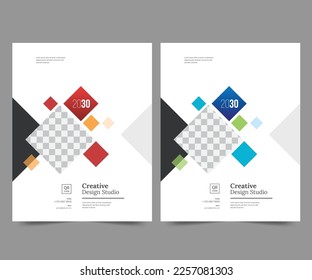Cover design for annual report and business catalog, magazine, flyer or booklet. Brochure template layout. A4 cover vector EPS-10