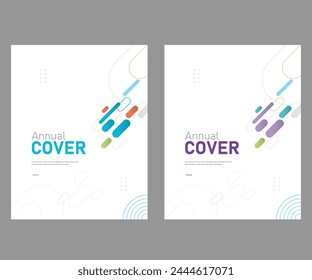 Cover design with annual report and business catalog template