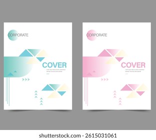 Cover design with annual report and business catalog template