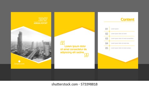 Cover Design For Annual Report Or Business Catalog, Magazine, Flyer, Booklet And Content Page Template. Brochure Template Layout. A4 Cover Vector EPS-10 Sample Image With Gradient Mesh.