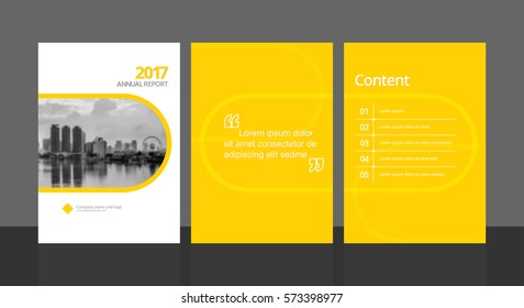 Cover Design For Annual Report Or Business Catalog, Magazine, Flyer, Booklet And Content Page Template. Brochure Template Layout. A4 Cover Vector EPS-10 Sample Image With Gradient Mesh.