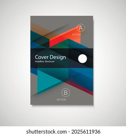 Cover design for Annual Report, Catalog or Magazine, Book or Brochure. Vector template with geometry elements