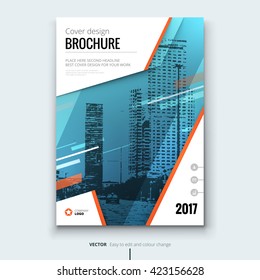 Cover design for Annual Report, Catalog or Magazine, Book or Brochure, Booklet or flyer. Layout template in A4 with motion elements. Creative template in bright colors. Vector