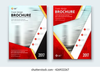 Cover design for Annual Report, Catalog or Magazine, Book or Brochure, Booklet or flyer. Layout template in A4 with triangular elements. Creative concept in bright colors. Vector Illustration	