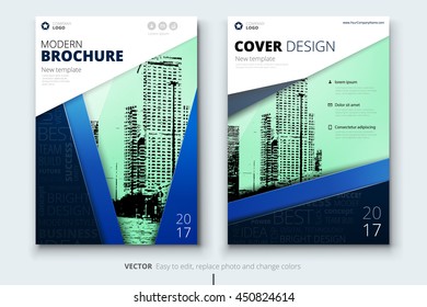 Cover design for Annual Report, Catalog or Magazine, Book or Brochure, Booklet or flyer.  Corporate business template in A4 size. Flat creative concept in bright colors. Vector Illustration