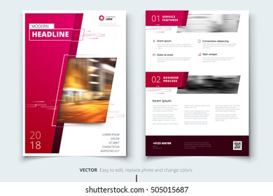 Cover design for Annual Report, Catalog or Magazine, Book or Brochure, Booklet or flyer. Corporate business template in A4 size. Flat creative concept in bright colors. Vector Illustration 		