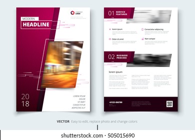 Cover design for Annual Report, Catalog or Magazine, Book or Brochure, Booklet or flyer. Corporate business template in A4 size. Flat creative concept in bright colors. Vector Illustration 		