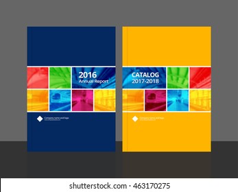 Cover design for annual report and corporate business catalog, magazine, flyer or booklet. Brochure template layout. A4 cover book vector EPS-10 sample image with Gradient Mesh.