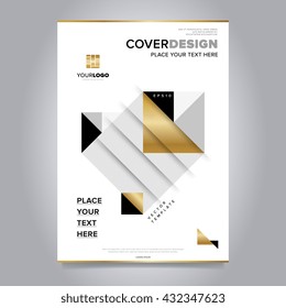 Cover design annual report or layout. Leaflet cover design.