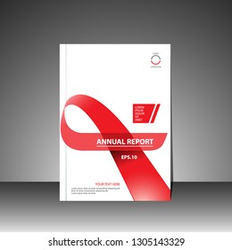 Cover design annual report modern, magazine a4 size, brochures, flyers, presentations. red color with white background. vector template