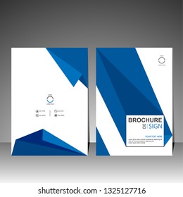 Cover design annual report modern, magazine a4 size, brochures, flyers, presentations. blue color with white background. vector template