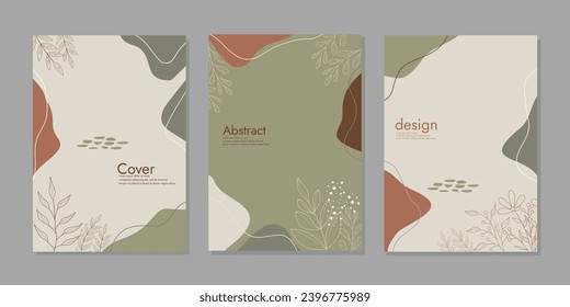 Cover design and annual report cover template A4 size for  notebooks, school books, diaries, planners, brochures, books, catalogs. beauty botanical abstract background