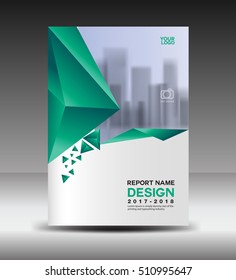 Cover design Annual report vector illustration, business brochure flyer template, book cover, Green cover advertisement template, magazine ads