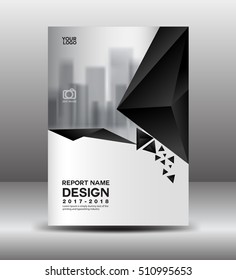 Cover design Annual report vector illustration, business brochure flyer template, book cover, Black and white cover advertisement template, magazine cover