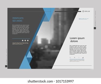 Cover design annual report,vector template brochures, flyer, presentations, leaflet, magazine size. White with blue abstract background