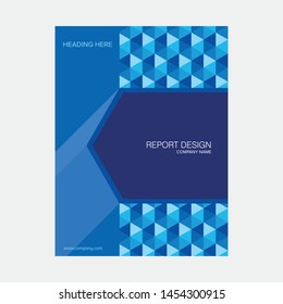 Cover design annual report,vector template brochures, flyers, presentations, leaflet, magazine a4 size. Dark blue, blue and sky blue polygons on a white background - Vector