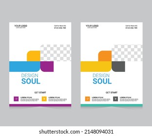 Cover design annual report,vector template brochure, flayer, presentation, leaflet, magazine. Purple and blue polygons on a white background's Design's.