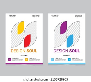 Berichterstattung über die Gestaltung, Vektorgrafik-Template-Broschüre, Folie, Präsentation, Broschüre, Magazin. Lila-blaue Polygone auf weißem Hintergrund - Neue Designs