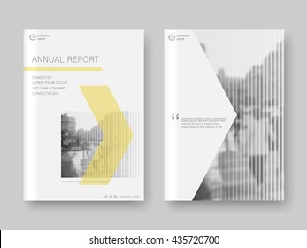 Cover design annual report,vector template brochures, flyers, presentations, leaflet, magazine a4 size. Yellow arrows abstract background