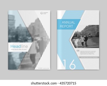 Cover design annual report,vector template brochures, flyers, presentations, leaflet, magazine a4 size. Blue arrows abstract background