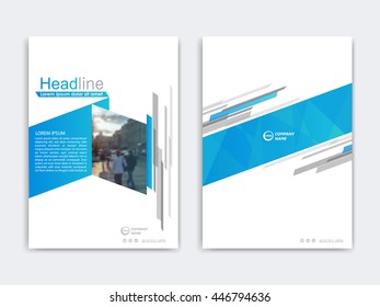 Cover design annual report,vector template brochures, flyers, presentations, leaflet, magazine a4 size. White with blue abstract background