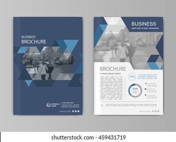 Cover design annual report,vector template brochures, flyers, presentations, leaflet, magazine a4 size. White with blue abstract background