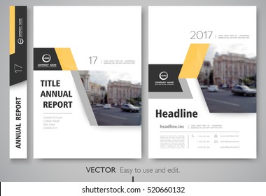 Cover design annual report,vector template brochures, flyers, presentations, leaflet, magazine a4 size. White with yellow abstract background