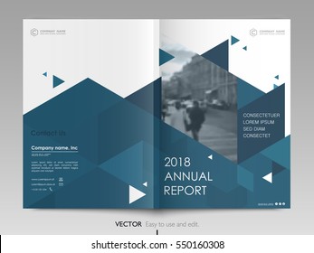 Cover design annual report,vector template brochures, flyers, presentations, leaflet, magazine a4 size. Dark blue polygons on a white background