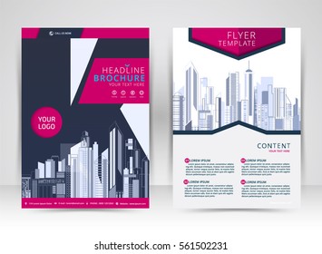 Cover design annual report,vector template brochures, flyers, presentations, Leaflet cover,  Abstract flat background, building, layout in A4 size