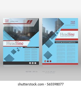 Cover design annual report,vector template brochures, flayers, presentations, leaflet, magazine size. Abstract white with blue stripe. Vector illustration