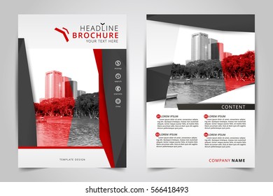Informe anual de diseño de portada, folletos de Plantilla de Vector, folleto, presentaciones, cubierta de folleto, fondo plano Abstractas, edificio, diseño en tamaño A4