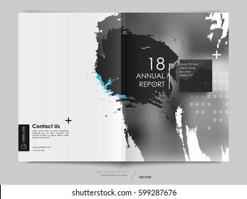 Cover design annual report,vector template brochures, flyers, presentations, leaflet, magazine a4 size. Abstract background with a watercolor brush effect. - stock vector