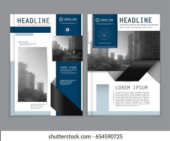 Cover design annual report,vector template brochures, flyer, presentations, leaflet, magazine size. White with blue abstract background