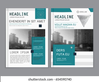 Cover design annual report,vector template brochures, flyer, presentations, leaflet, magazine size. White with green abstract background