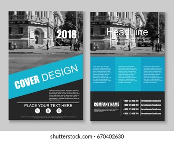 Cover design annual report,vector template brochures, flyers, presentations, leaflet, magazine a4 size. White with blue abstract background