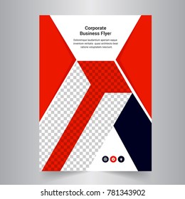 Cover design annual report,vector template brochures, flyers, presentations, leaflet, magazine a4 size. White with red abstract background