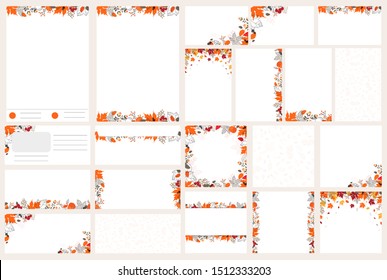 Cover design with autumn leaves pattern. Design for poster, card, invitation, placard, brochure, flyer. Vector.