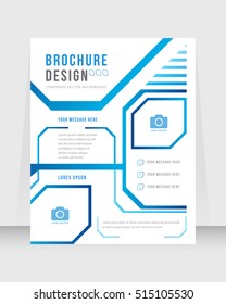 Cover Design Background Busines Blue Color Book Template in A4. Brochure, Magazine, Corporate Presentation, Annual Report, Poster, Website, Flyer, Portfolio, Banner