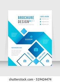 Cover Design Background Busines Blue Color Book Template in A4. Brochure, Magazine, Corporate Presentation, Annual Report, Poster, Website, Flyer, Portfolio, Banner