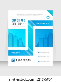 Cover Design Background Busines Blue Color Book Template in A4. Brochure, Magazine, Corporate Presentation, Annual Report, Poster, Website, Flyer, Portfolio, Banner