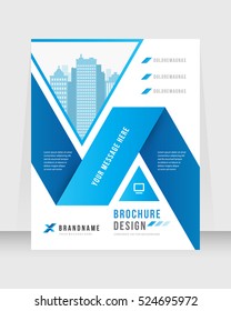 Cover Design Background Busines Blue Color Book Template in A4. Brochure, Magazine, Corporate Presentation, Annual Report, Poster, Website, Flyer, Portfolio, Banner