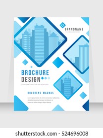 Cover Design Background Busines Blue Color Book Template in A4. Brochure, Magazine, Corporate Presentation, Annual Report, Poster, Website, Flyer, Portfolio, Banner