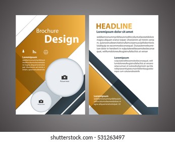 Cover Design Background Busines Brown Color Book Template in A4. Brochure