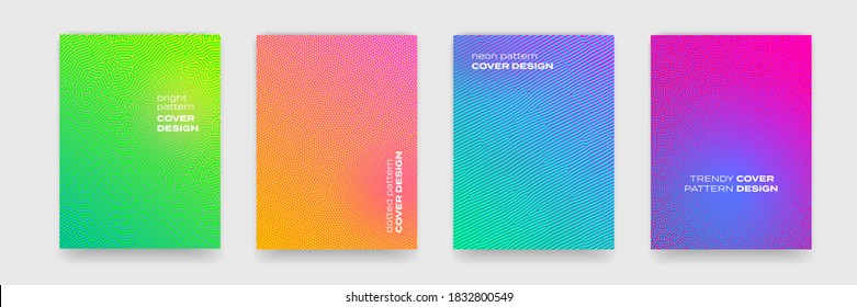 Cover design backgrounds, abstract geometric and color gradient pattern, vector. Wave line shapes, organic geometric liquid fluid flow graphic, art posters and color gradient abstract cover background